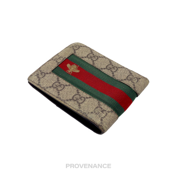 🔴 Gucci  Bifold Wallet - GG Supreme Signature Web Bee - Picture 4 of 8